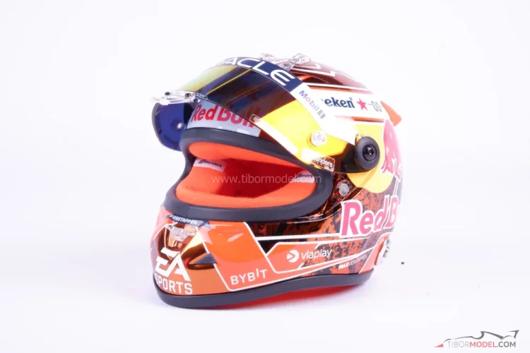 Max Verstappen 2024 narancssárga mini sisak , Red Bull, 1:2 Schuberth