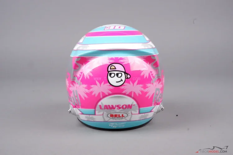 Liam Lawson 2025 VC Miami mini prilba, Racing Bulls, 1:2 Bell