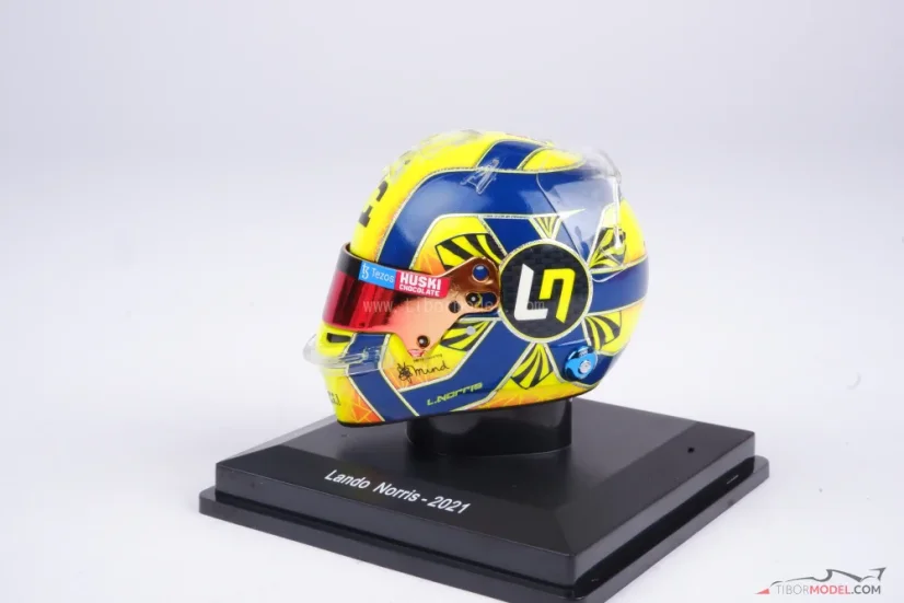 Lando Norris 2021 mini helmet, McLaren F1 Team, 1:5 Spark