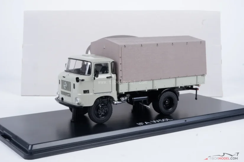 IFA W50 L valník s plachtou, béžová, 1:43 SSM
