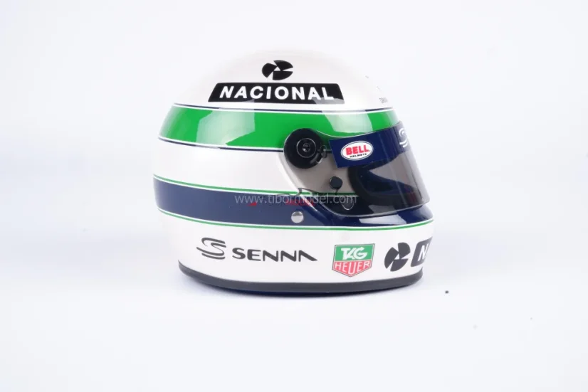Ayrton Senna mini helmet, 30 years legacy, 1:2 Bell