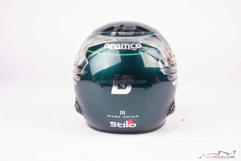 Lance Stroll 2023 Aston Martin helmet, 1:2 Stilo