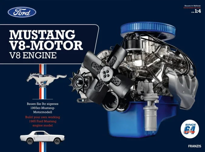 Ford Mustang V8 motor - működő motor makett készlet 1:3 méretarányban