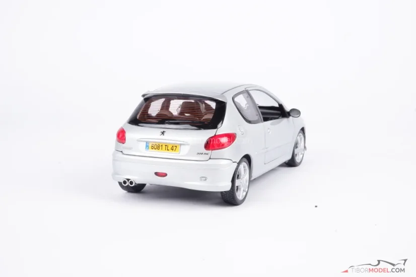 Model car Peugeot 206 silver, 1:18 Norev | Tibormodel.com