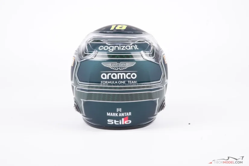 Lance Stroll 2025 mini helmet, Aston Martin, 1:2 Stilo