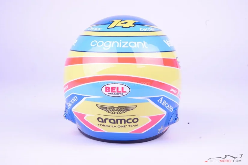 Fernando Alonso 2024 Aston Martin helmet, 1:2 Bell