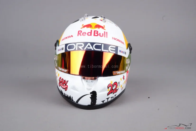 Yuki Tsunoda 2025 mini helmet, Red Bull, 1:2 Schuberth