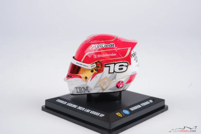 Charles Leclerc 2025 Las Vegas GP mini helmet, Ferrari, 1:5 Looksmart