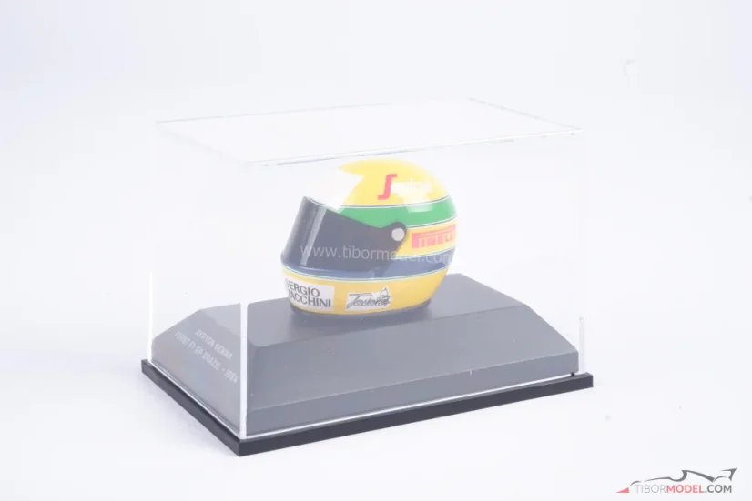 Ayrton Senna 1984 Toleman přilba, debut v F1, 1:8 Minichamps