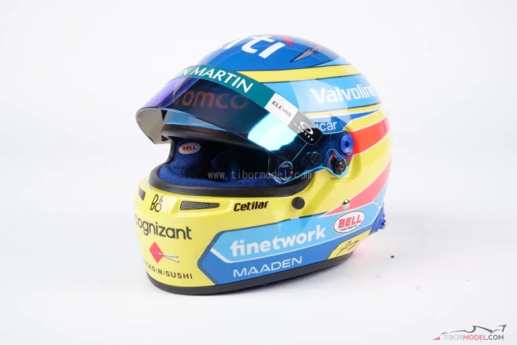 Fernando Alonso 2025 Aston Martin mini prilba, 1:2 Bell