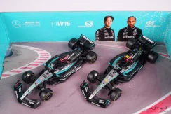 Mercedes W15 Hamilton + Russell (2024), duplacsomagolás, 1:43 BBurago