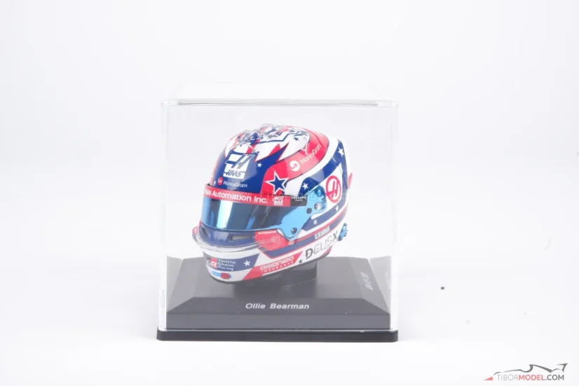 Oliver Bearman 2025 VC USA mini prilba, Haas F1 Team, 1:5 Spark