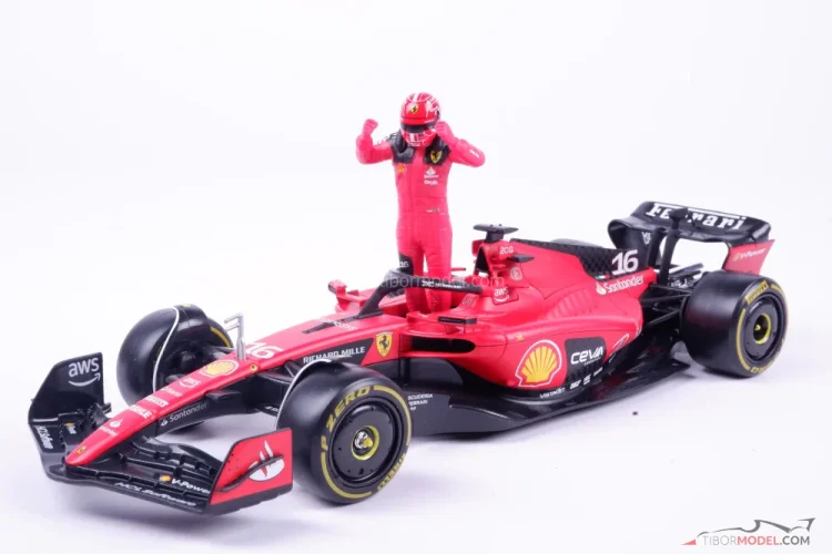 Ferrari SF-23 - Charles Leclerc (2023), with figure, 1:24 Bburago