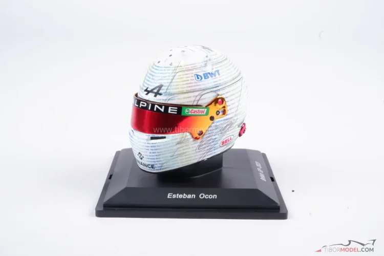 Esteban Ocon 2023, British GP Alpine helmet, 1:5 Spark