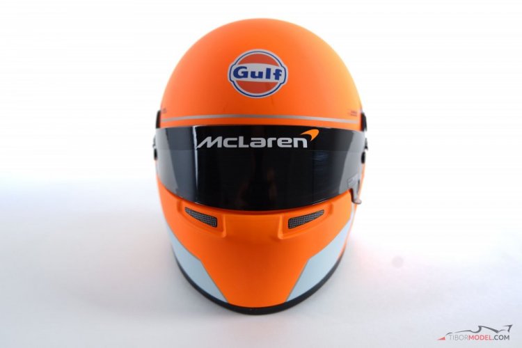 McLaren Gulf helmet, Monaco 2021, 1:2 Bell