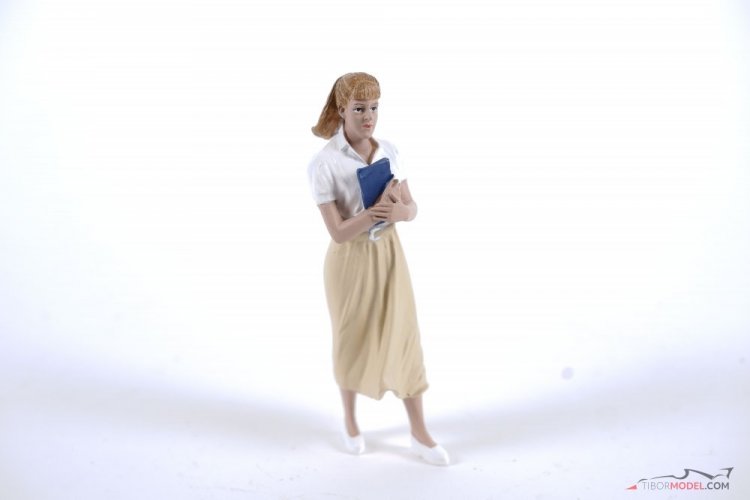 Hölgy könyvvel a kezében figura, 1:18 American Diorama
