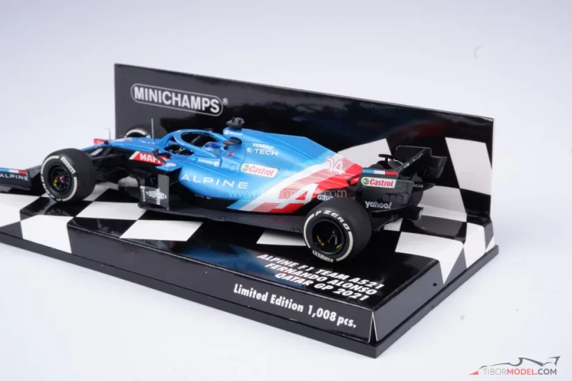 Alpine A521 - Fernando Alonso (2021), Qatar GP, 1:43 Minichamps