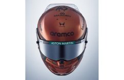 Lance Stroll 2026 VC Veľkej Briátnie mini prilba, Aston Martin, 1:5 Spark