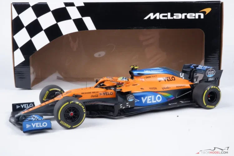 自動車 F1 1/18 McLaren MCL35M Land Norris Minichamps 1:18 Lando Norris McLaren MCL35M Gulf #4 3rd Monaco GP