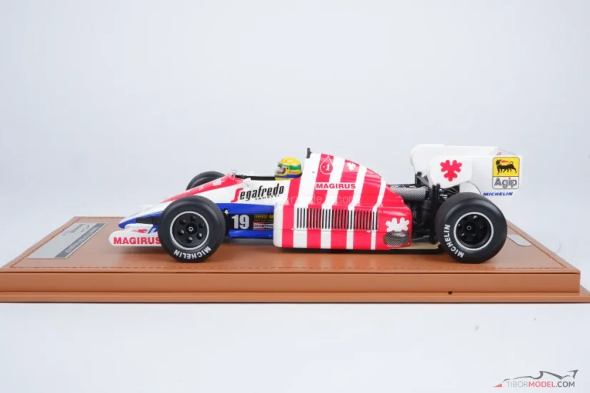 Toleman TG184 - Ayrton Senna (1984), VC Portugalska, s figúrkou pilota 1:18 Tecnomodel