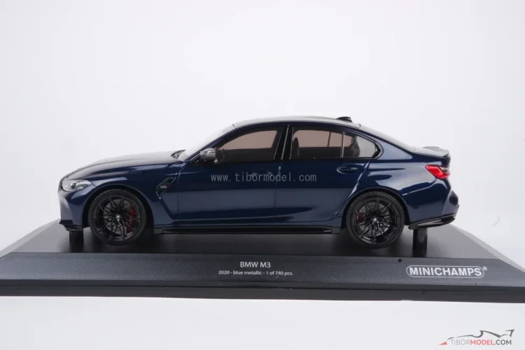 BMW M3 (2020) kék, 1:18 Minichamps