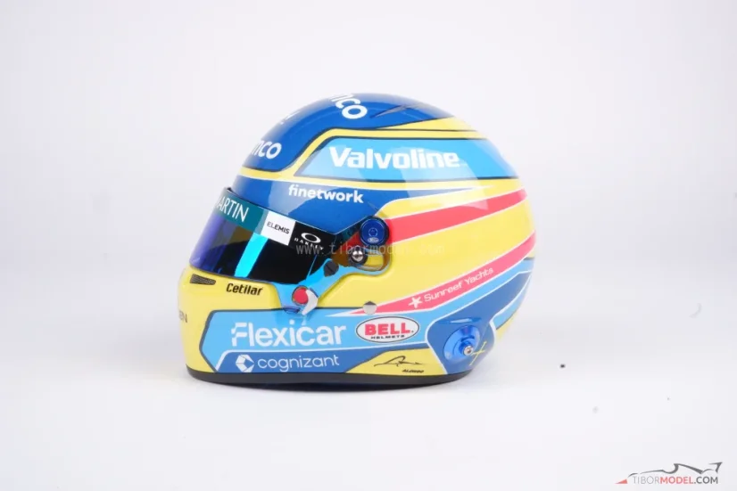 Fernando Alonso 2026 mini helmet, Aston Martin, 1:2 Bell