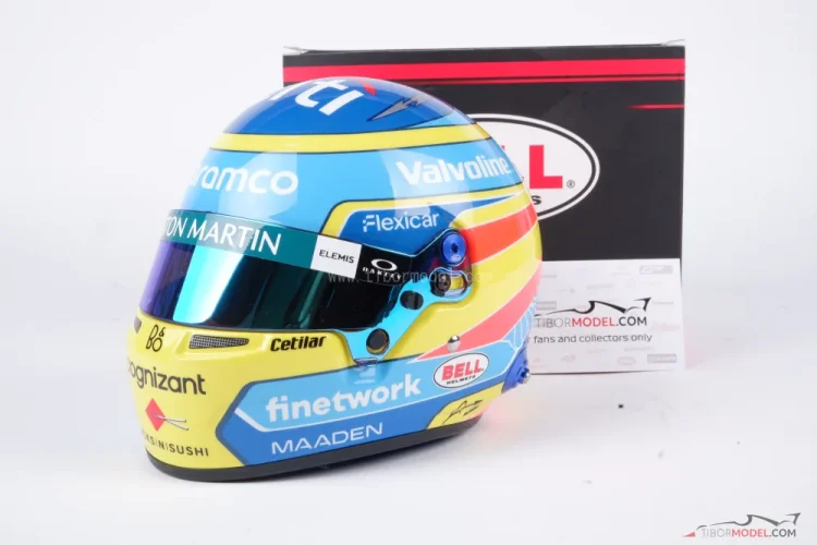 Fernando Alonso 2025 Aston Martin mini prilba, 1:2 Bell