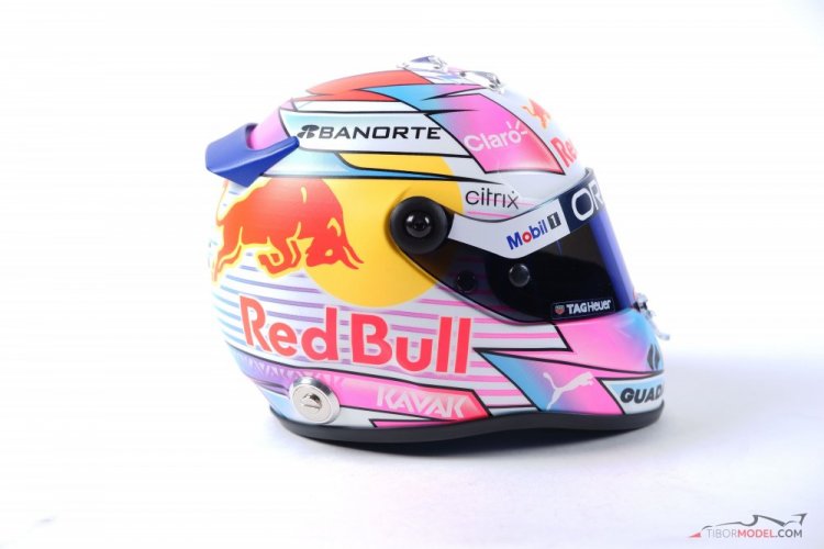 Sergio Perez 2022 Red Bull mini helmet, Miami GP, 1:2 Schuberth