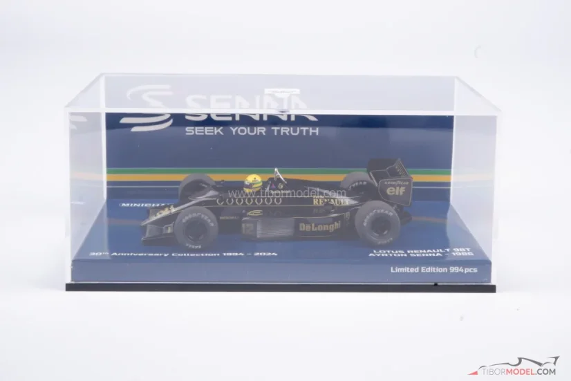 Lotus Renault 98T - Ayrton Senna (1986), špinavá verze, 1:43 Minichamps