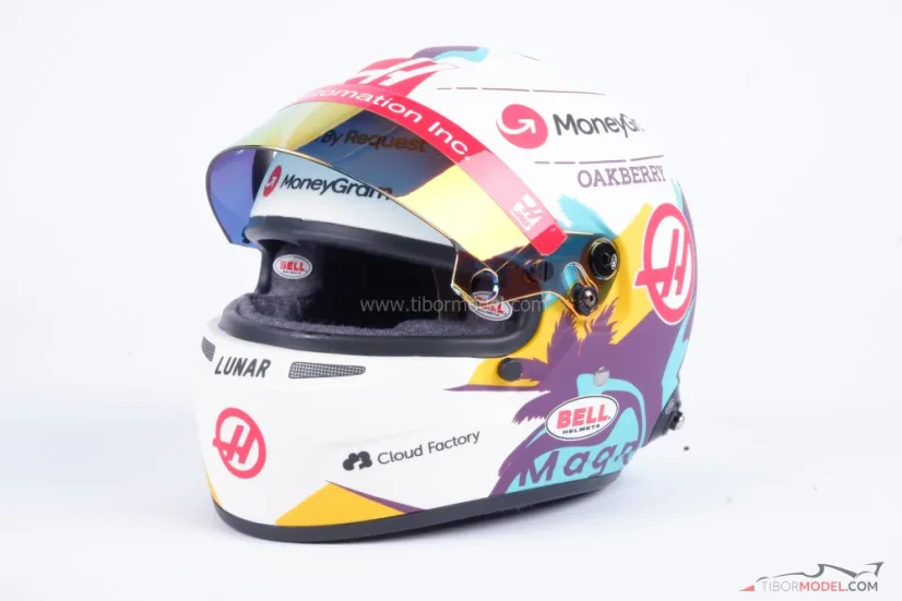Kevin Magnussen 2024 Haas přilba, 1:2 Bell
