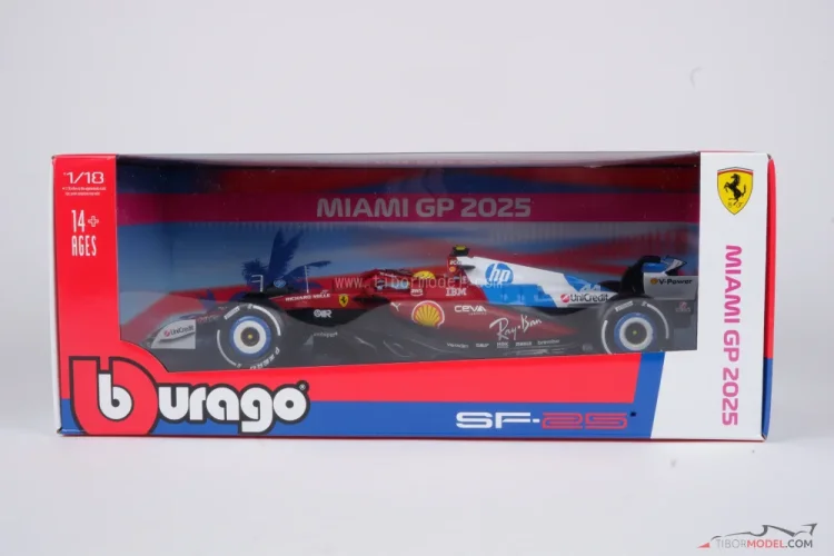 Ferrari SF-25 - Lewis Hamilton (2025) Miami Nagydíj, 1:18 Bburago