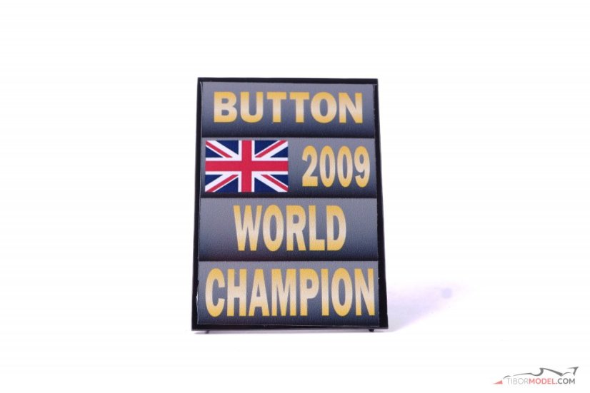 Tabule pit board Jenson Button 2009, Mistr Světa