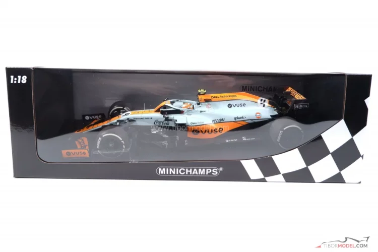Model McLaren MCL35M Norris Gulf Monaco 2021, 1:18 | Tibormodel.com