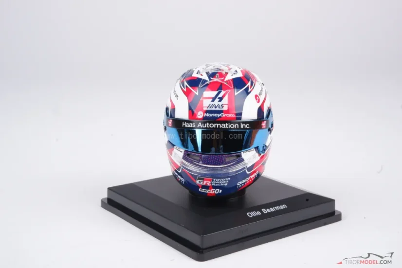 Oliver Bearman  2025 British GP mini helmet, Haas F1 Team helmet, 1:5 Spark