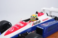 Toleman TG184 - Ayrton Senna (1984), VC Veľkej Británie, s figúrkou pilota 1:18 Tecnomodel