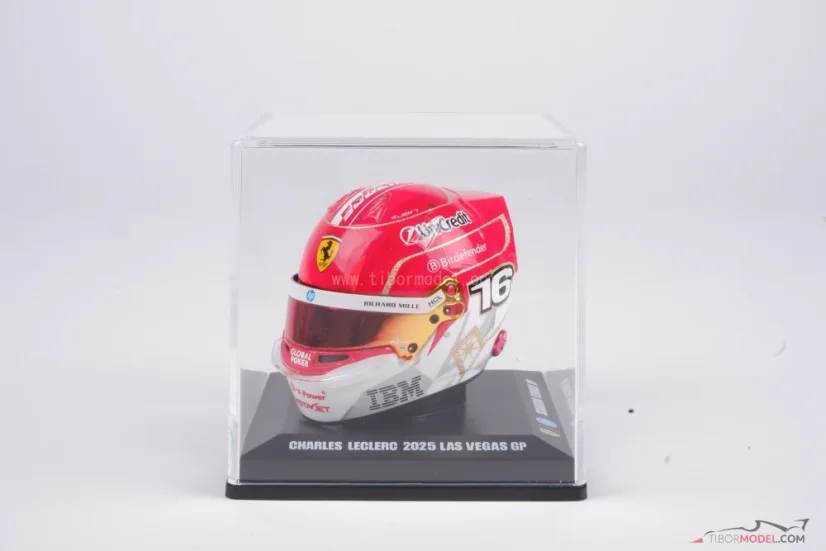 Charles Leclerc 2025 Las Vegas GP mini helmet, Ferrari, 1:5 Looksmart