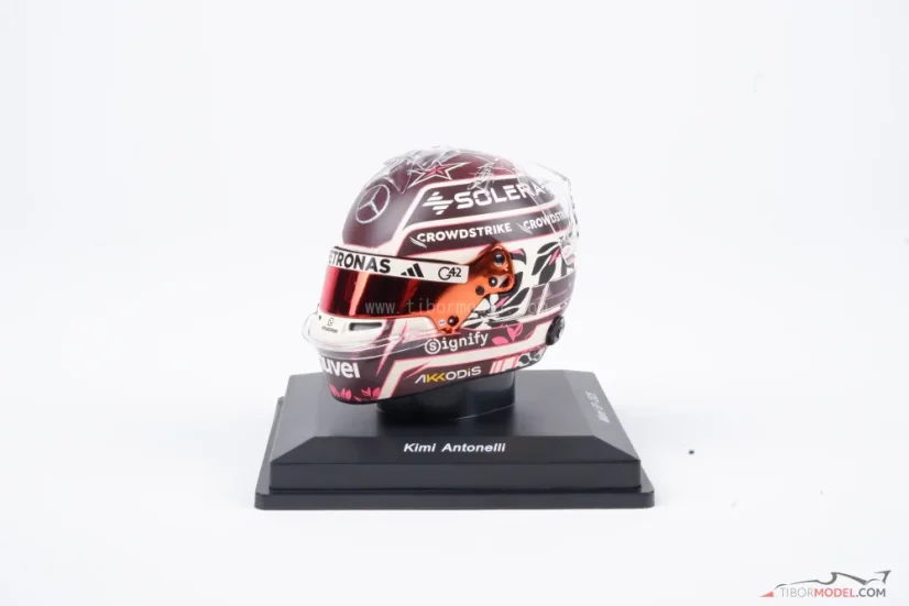 Kimi Antonelli 2025 Miami Nagydíj mini sisak, Mercedes, 1:5 Spark