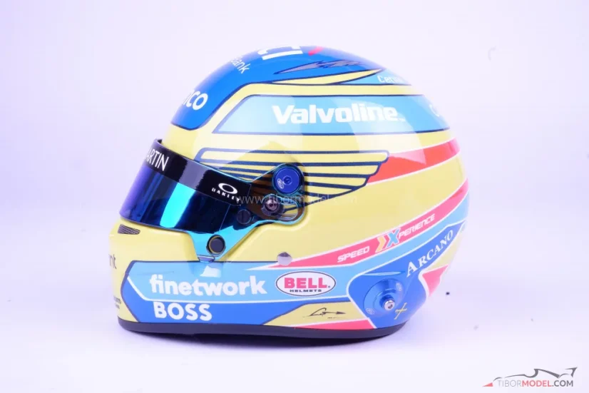 Fernando Alonso 2024 Aston Martin helmet, 1:2 Bell