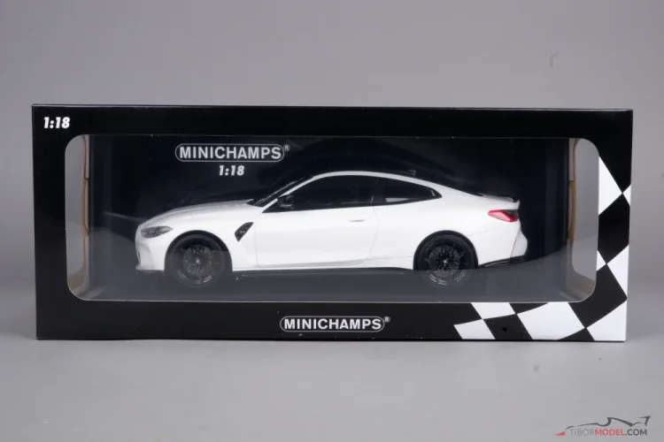BMW M4 (2020) biele, 1:18 Minichamps