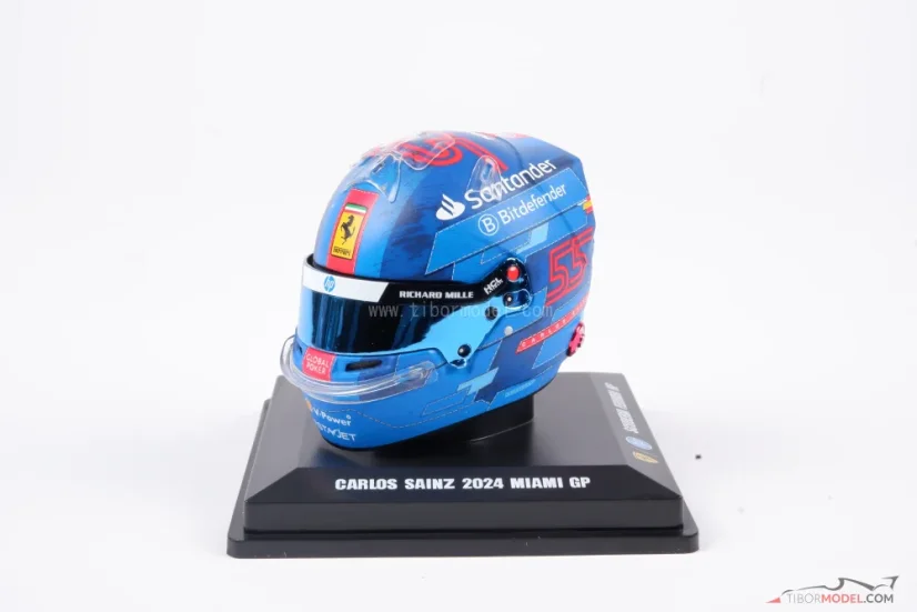 Carlos Sainz 2024 Miami GP mini helmet, Ferrari, 1:5 Looksmart