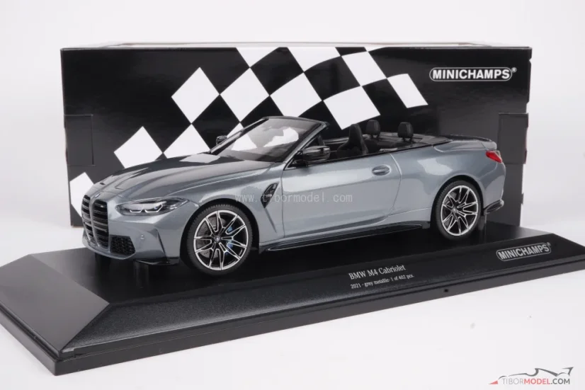 BMW M4 Cabriolet (2021) grey, 1:18 Minichamps