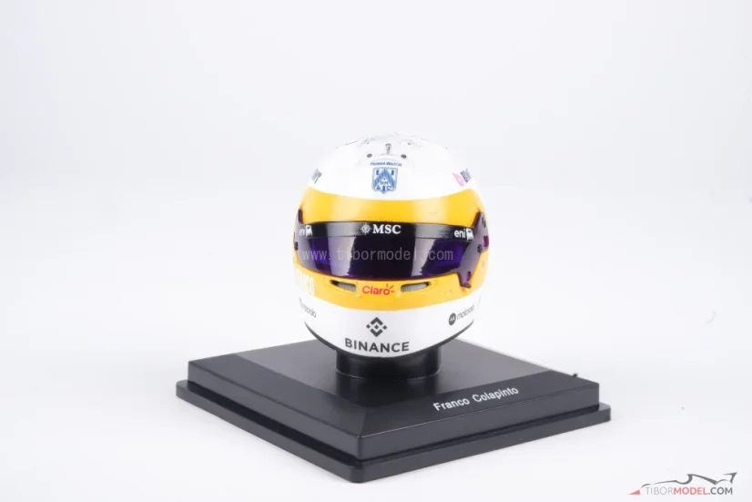 Franco Colapinto 2025 US GP mini helmet, Alpine F1 Team helmet, 1:5 Spark