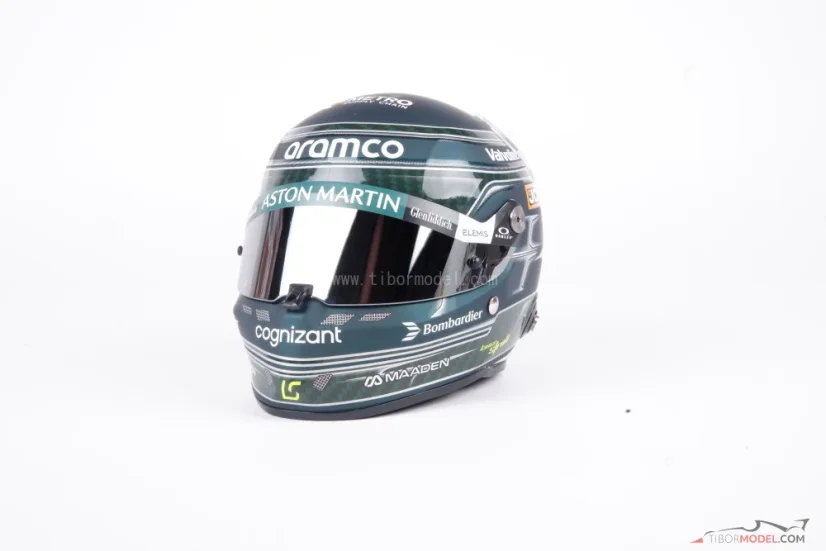 Lance Stroll 2025 mini helmet, Aston Martin, 1:2 Stilo