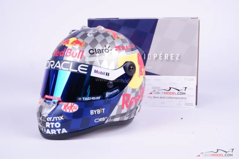 Sergio Perez 2024 Red Bull přilba, VC Velké Británie, 1:2 Schuberth
