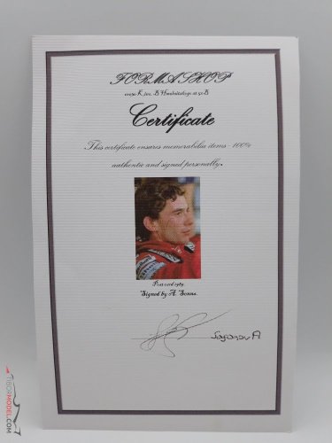 Originálny autogram Ayrtona Sennu 1989 McLaren Honda