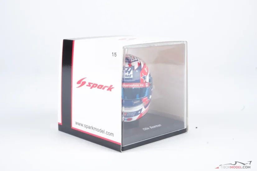 Oliver Bearman 2025 VC USA mini prilba, Haas F1 Team, 1:5 Spark