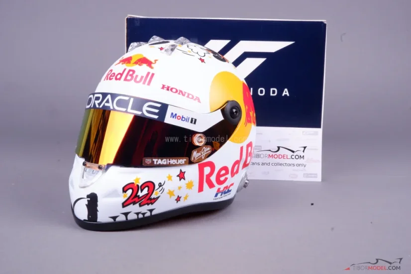 Yuki Tsunoda 2025 mini helmet, Red Bull, 1:2 Schuberth