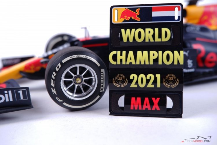 Red Bull RB16b - M. Verstappen (2021), Majster Sveta, 1:18 Minichamps
