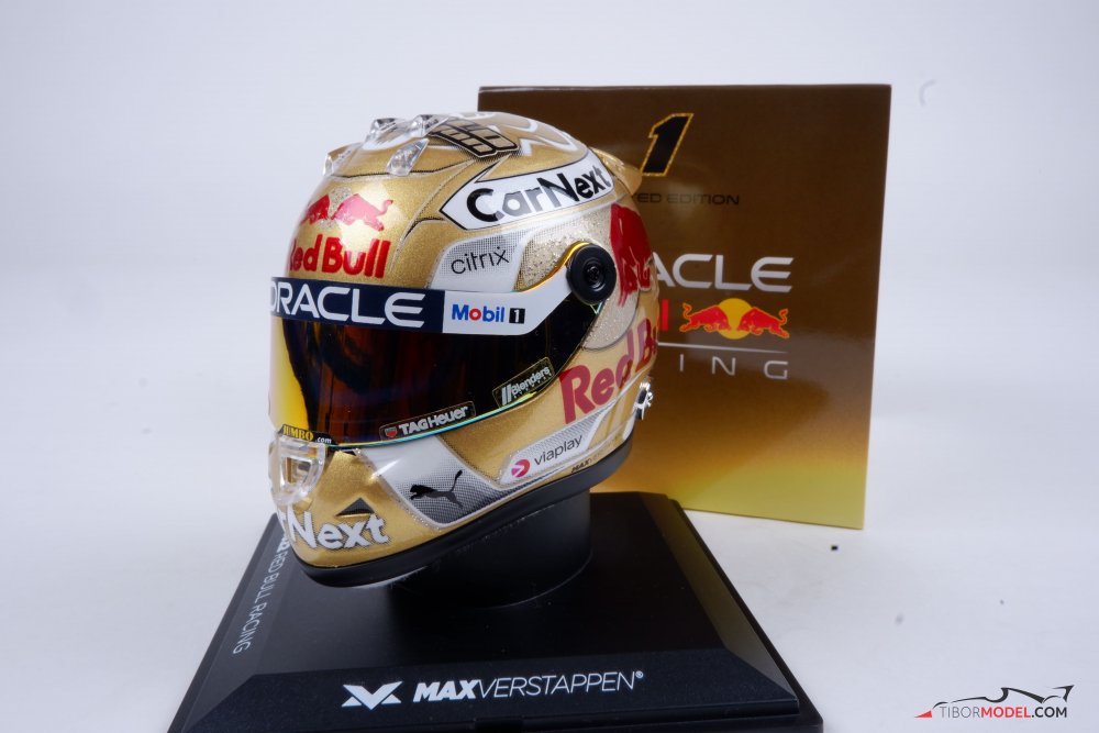 Helmet Max Verstappen 2022 gold, 1:4 Schuberth | Tibormodel.com