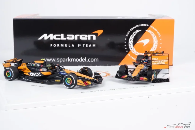 McLaren MCL38 - Lando Norris, Oscar Piastri (2024), Pohár Konstrukérů + champion board ve speciálním balení, 1:43 Spark